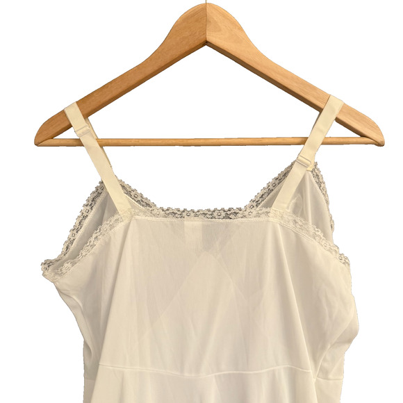 1960s Movie Star Full Slip White Nylon Tricot Lace Trim Size (40 Large) USA Made - Picture 5 of 16